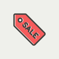 Sale tag thin line icon