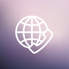 Global internet shopping thin line icon