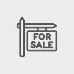 For sale sign thin line icon