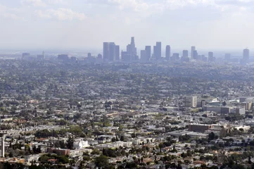 Wandcirkels aluminium Los Angeles Skyline © justasc
