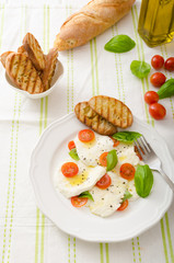 Salad of mozzarella and tomatoes