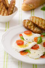 Salad of mozzarella and tomatoes