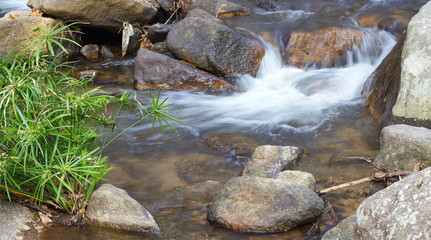 Close - up waterfall stream use for natural background