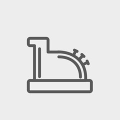 Antique cash register thin line icon