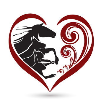 Pets love heart floral logo