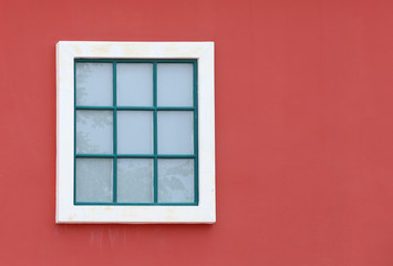 Vintage window with wall background