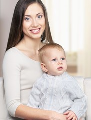 Mother, white, infant.