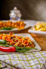 Dinner in home, natural food concept