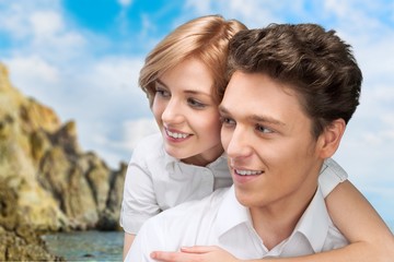 Obraz premium Couple, Smiling, Latin American and Hispanic Ethnicity.