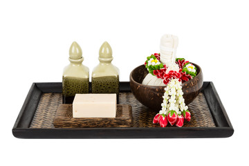 Thai spa set with herbal compress ball and hand made soap