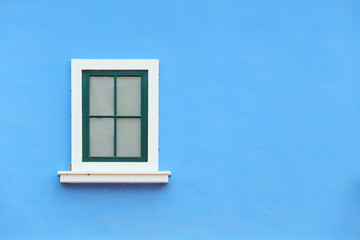 Vintage window with wall background