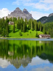 Küchenrückwand glas motiv Lake Misurina and Tre Cime di Lavaredo - Dolomites, Italy © vencav