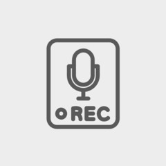 Recording station sign thin line icon