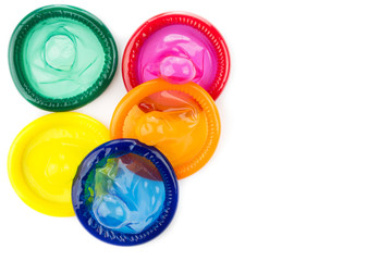 colorful condom from topview - obrazy, fototapety, plakaty