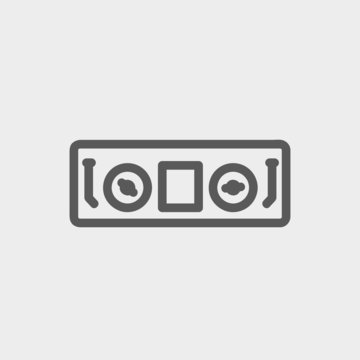 DJ console thin line icon