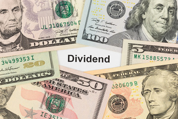 Dividend and banknote investing concept