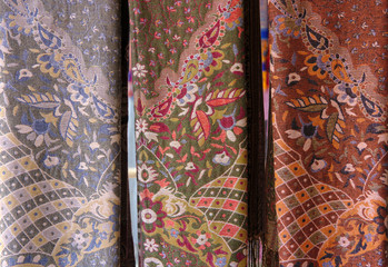 Textile fabrics of different colors