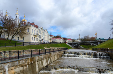 Estuary spring Vitba and views of the Pushkin Bridge