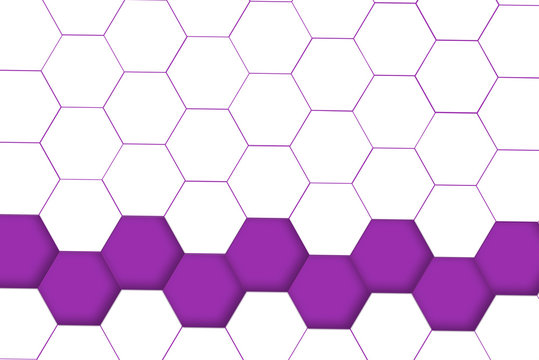 Hexfeld Streifen unten Lila mit Gitter