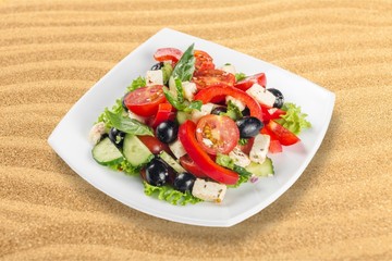 Salad, food, onion.