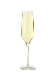 Glass of champagne isolated on a white