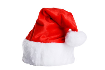 Santa Claus red hat isolated on white