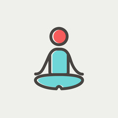 Yoga exercise thin line icon