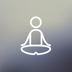 Yoga exercise thin line icon