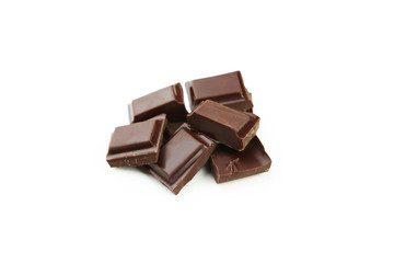 Dark chocolate bar isolated on white