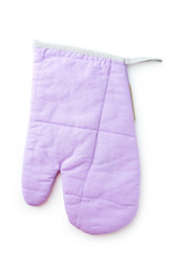 Purple kitchen glove isolated on white