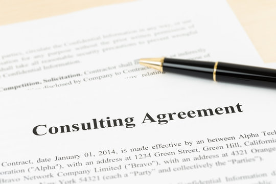 Consulting agreement; documents and information are mock-up