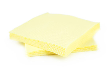 Yellow napkins isolated on white