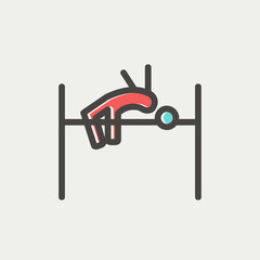 Obraz premium High jump thin line icon