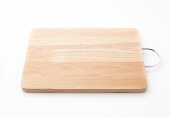 Brown cutting board isolated on white background