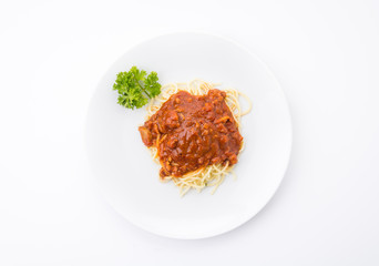 spaghetti with tomato chicken sauce