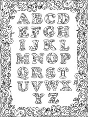 ABC  Zentangle with frame