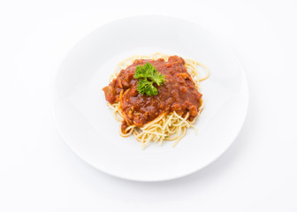 spaghetti with tomato chicken sauce