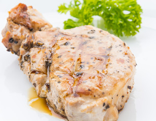 Pork steak with spicy pepper