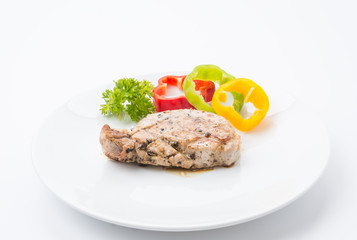 Pork steak with spicy pepper