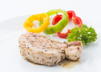 Pork steak with spicy pepper