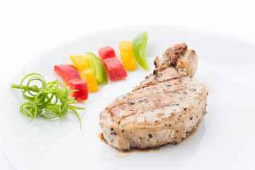 Pork steak with spicy pepper