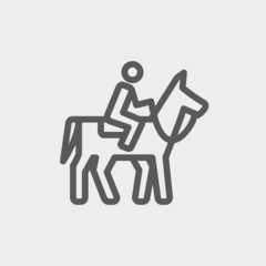 Horse Riding thin line icon