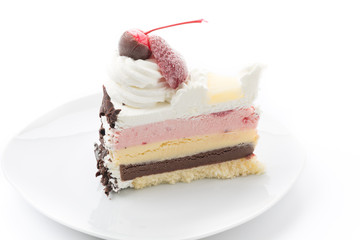 ice-cream cake isolated on white background