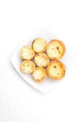 egg tart isolated on white background