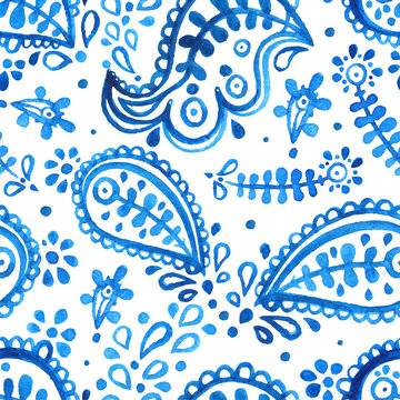 blue paisley pattern
