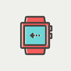 Smart watch thin line icon