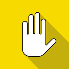 Icon hand on a yellow background
