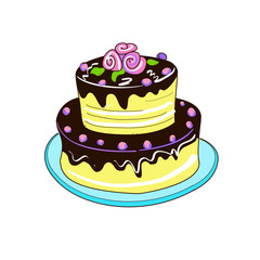 Colored doodle pie
