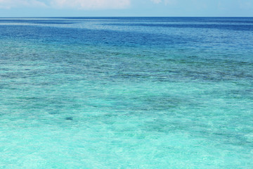 Obraz premium View of beautiful blue ocean water in resort