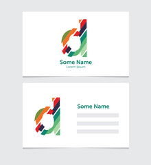 Business card vector template, letter d logo